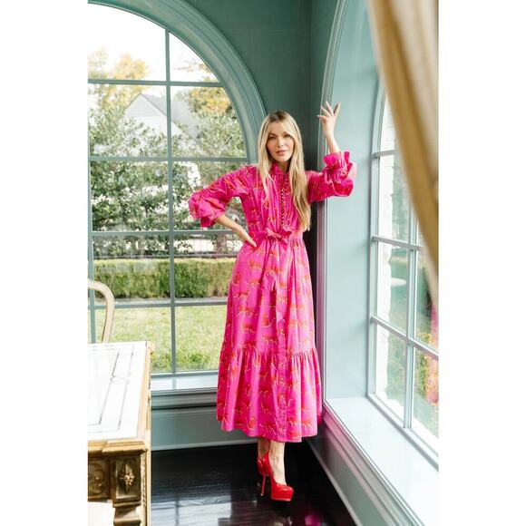 Sheridan French Britt Dress in Pink Festive Cheetah Print Size XL - Picture 1 of 12